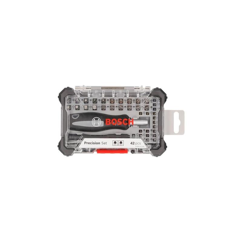 Bosch Professional Juego De Puntas De Destornillador Pb Sdb, Con Puntas De Precisión Y Estándar, Gris/Negro, 42 Piezas 2607002835
