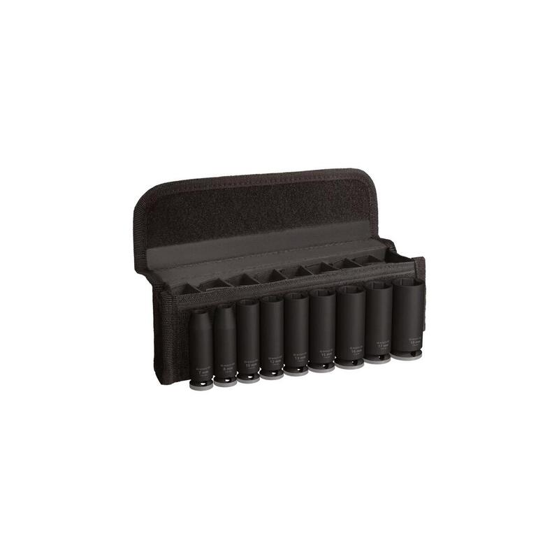 Bosch Professional Pro Juego De Llaves De Vaso De Impacto 3/8", 9 Piezas, Negro, Profundo 2608003037