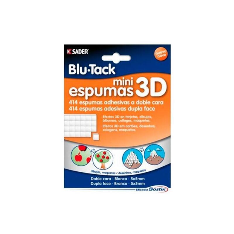 Bostik Blu Tack Masilla Mini Espumas Adhesivas 3d Doble Cara 5x5mm 414 Mini Espumas