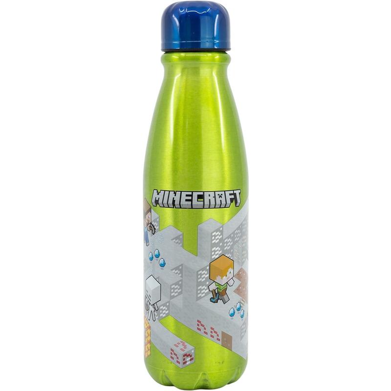 Botella Aluminio Infantil 600 Ml Minecraftisometric
