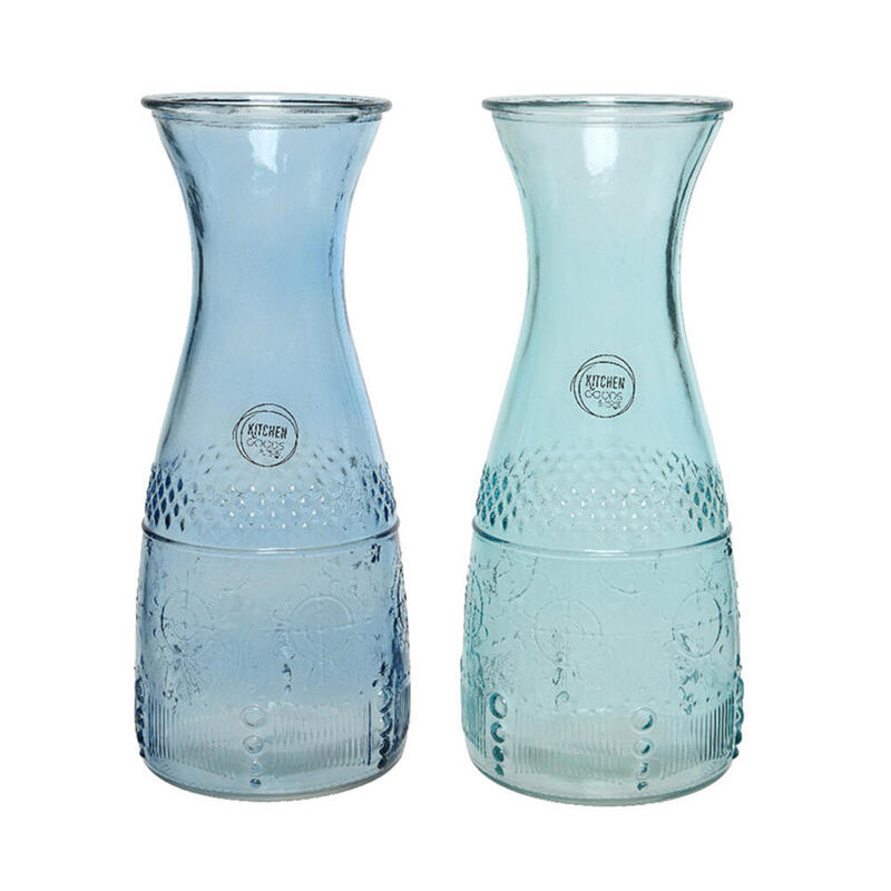 Botella De Cristal Con Relieve Ø10x25cm 1100ml