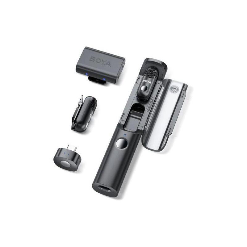 Boya Microphone Wireless Magic-03 2.4ghz With 2 Transmitters And 2 Receivers (Type-C, And 3.5mm Female) Black Eu