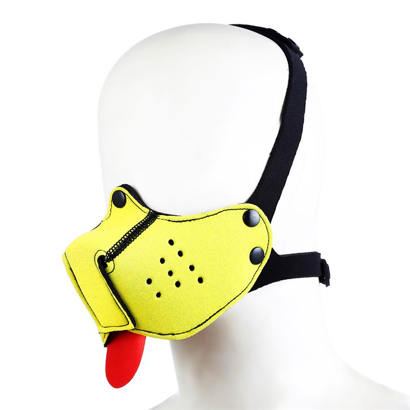 Bozal De Perro De Neopreno Desmontable Y Ajustable Amarillo