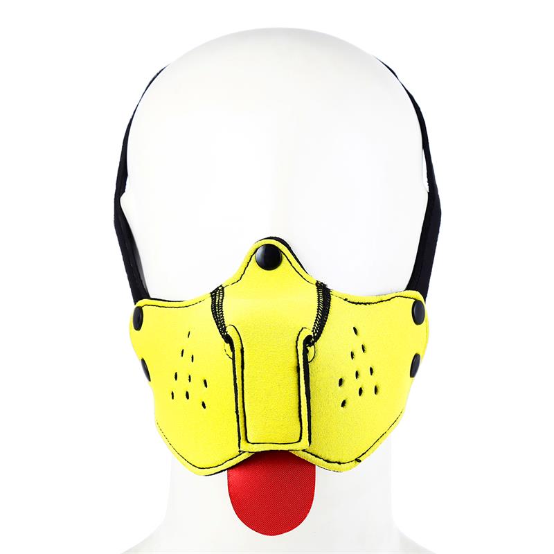 Bozal De Perro De Neopreno Desmontable Y Ajustable Amarillo