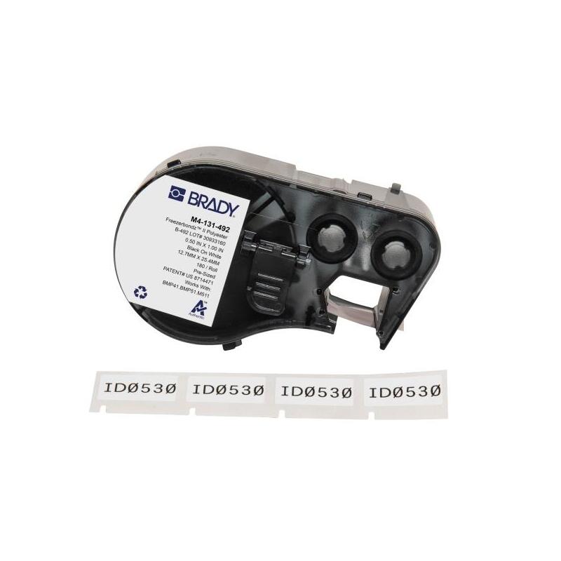 Brady M4-131-492 Cinta De Etiquetas Original Poliester Ultrafinas Para Laboratorio - Texto Negro Sobre Fondo Blanco -