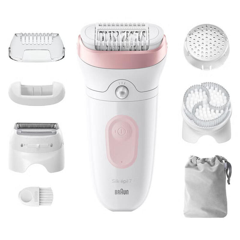Braun Silk Épil 7 Se7-060 Epilator, White Pink