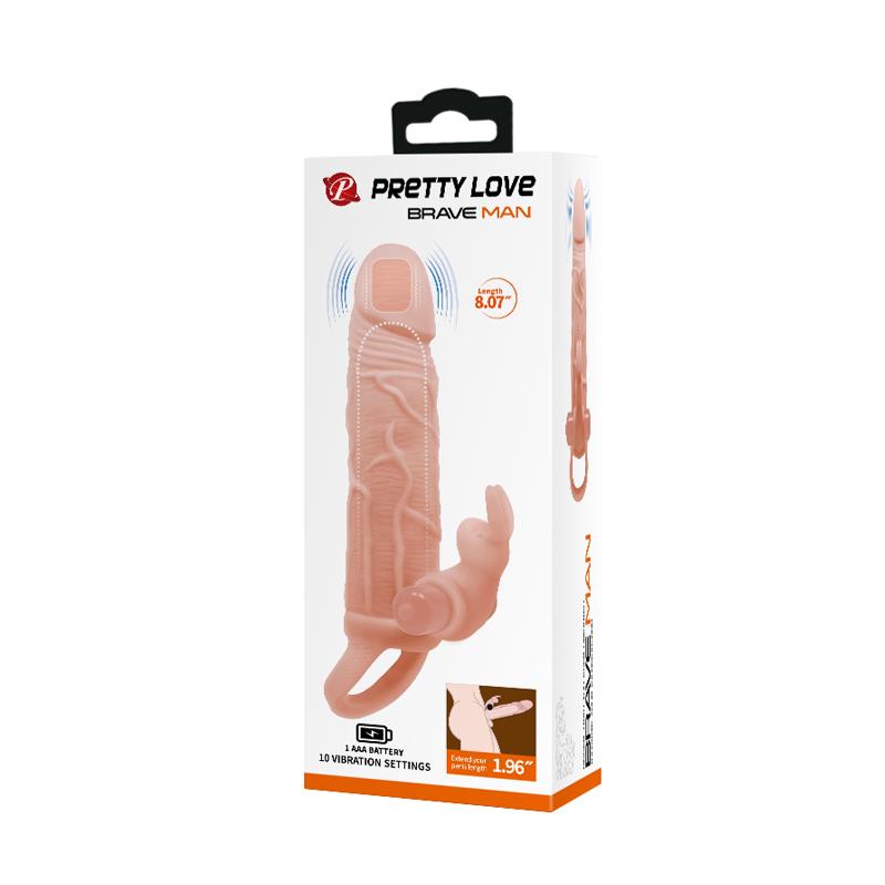 Funda Para El Pene Brave Man Con Vibración + 5cm