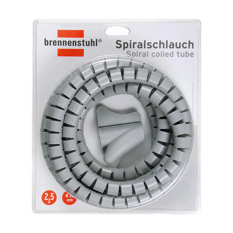Brennenstuhl Manguera Espiral L = 2,5 M, Ø = 20 Mm, Gris