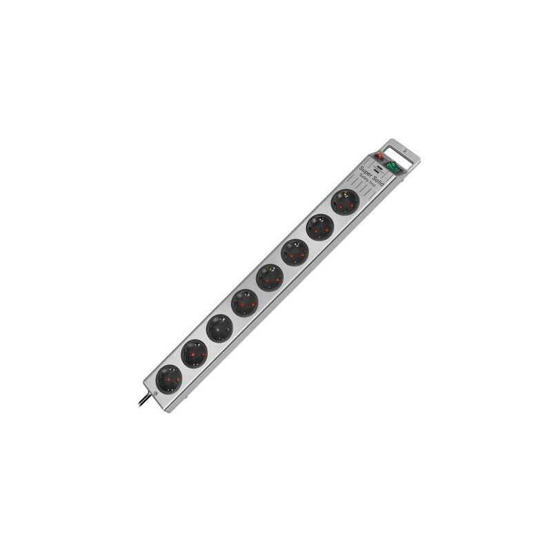 Brennenstuhl Regleta Super-Solid De 8 Contactos Plateada, 2,5 Metros 1153340218