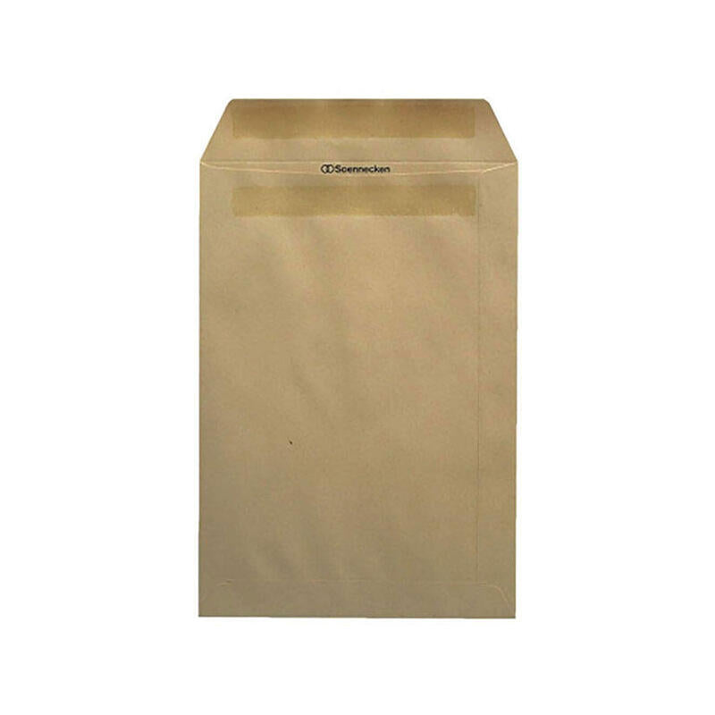 Briefumschlag Din B4 O. Fenster Selbstklebend Braun 250x353mm 250s