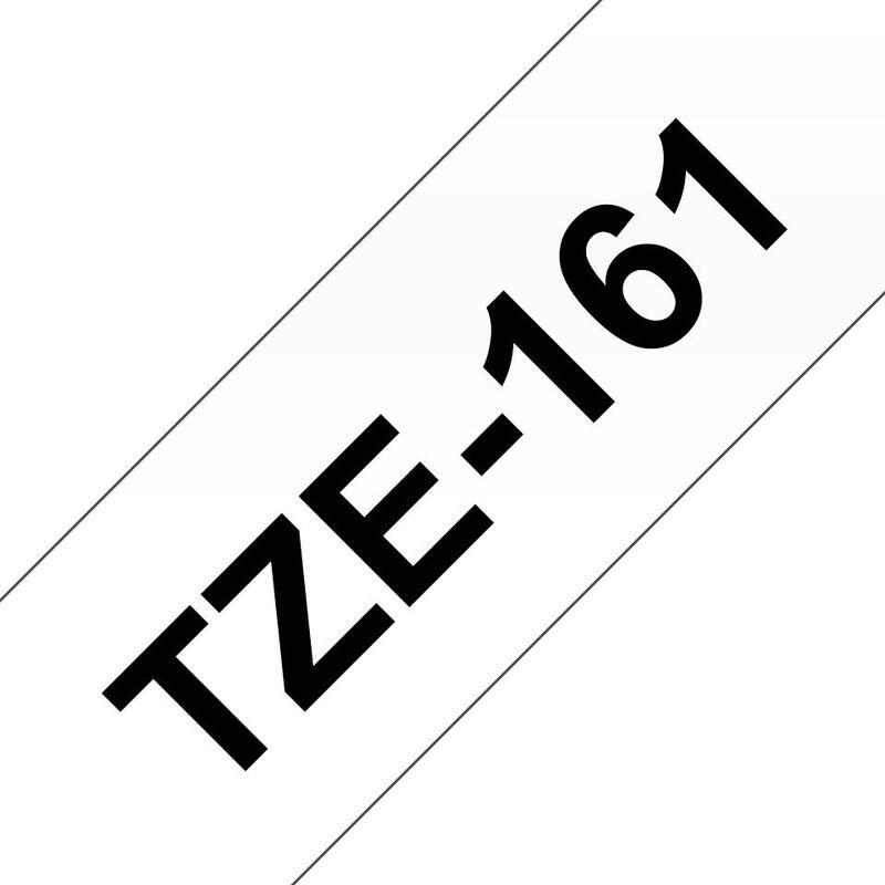 Brother Tze161 Cinta Laminada Generica De Etiquetas - Texto Negro Sobre Fondo Transparente - Ancho 36mm X 8 Metros