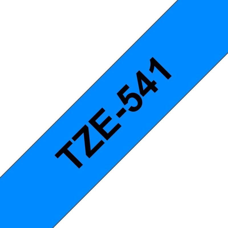 Brother Tze541 Cinta Laminada Generica De Etiquetas - Texto Negro Sobre Fondo Azul - Ancho 18mm X 8 Metros