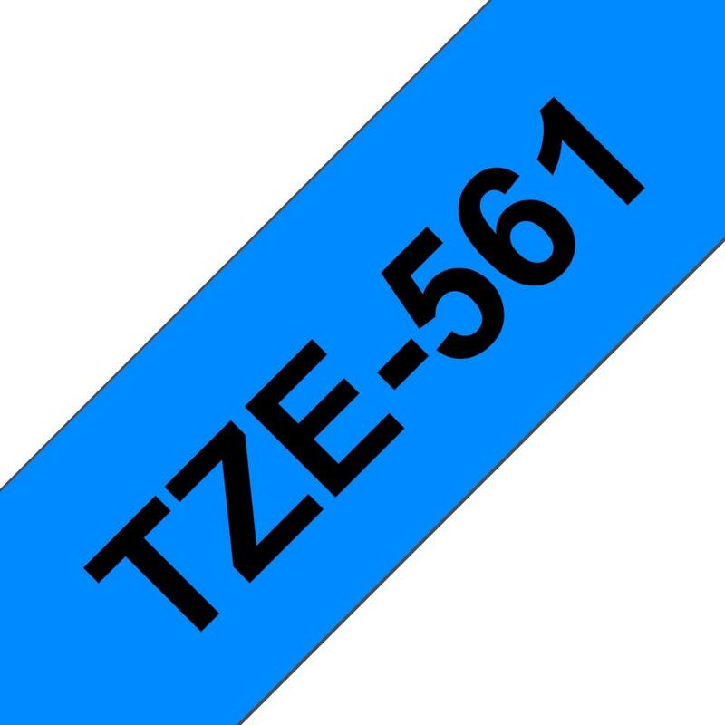 Brother Tze561 Cinta Laminada Generica De Etiquetas - Texto Negro Sobre Fondo Azul - Ancho 36mm X 8 Metros