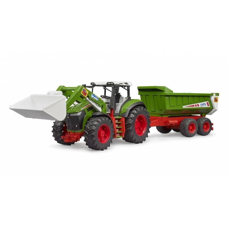 Bruder Roadmax Tractor Con Cargador Frontal Y Remolque Basculante, Vehículo De Juguete 03452