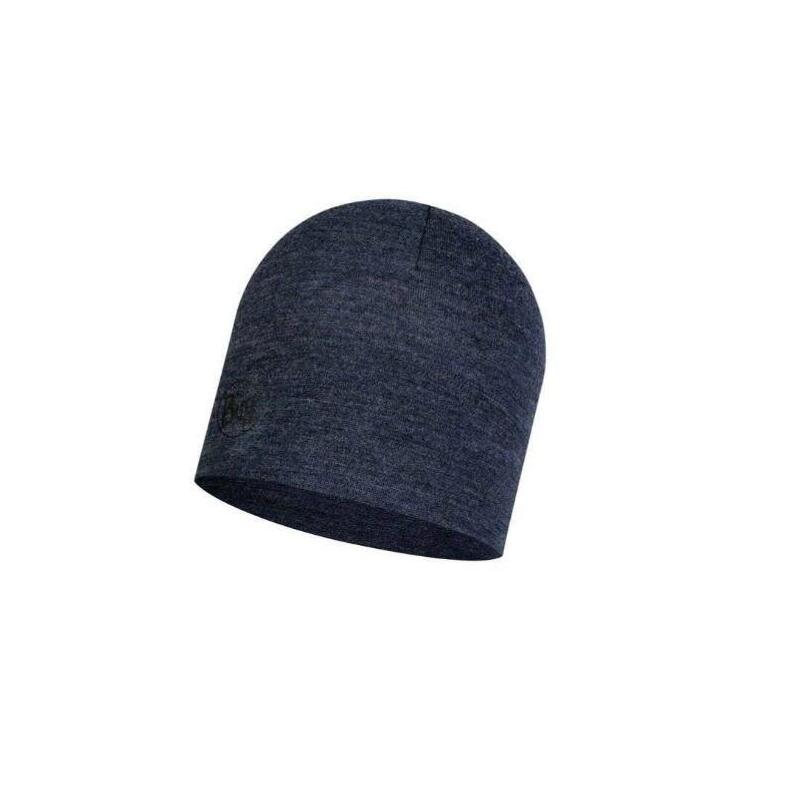 Buff Merino Midweight Beanie Melange Night Blue