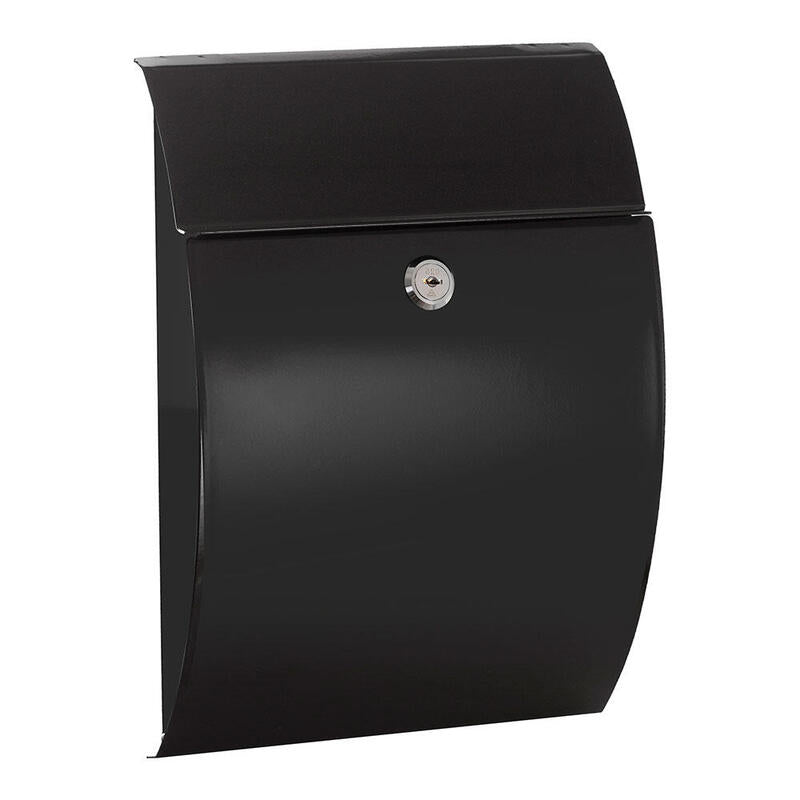 Buzón Individual Exterior, Pequeño, Galán, Acero, Negro, 21 X 7,5 X 29 Cm