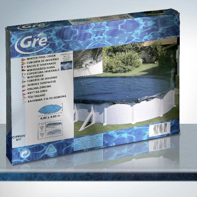 Cubierta Piscina Ovalada De Acero: 610 X 410 Cm