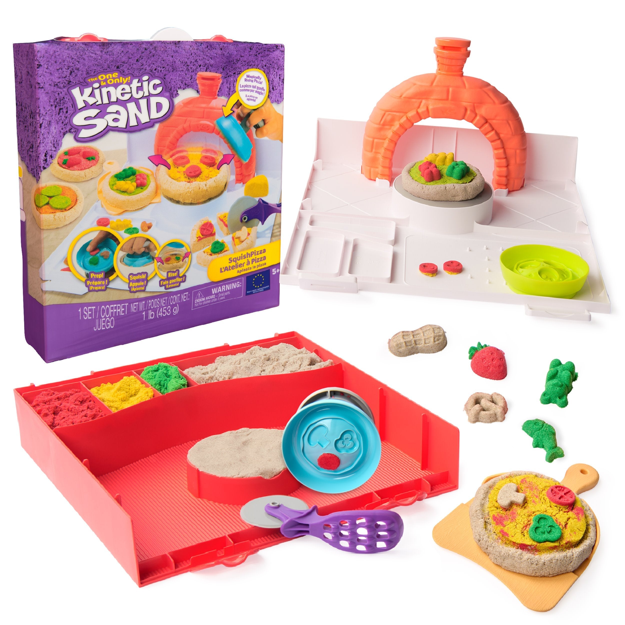 Spinmaster Kinetic Sand - Squish Pizza Set (453 Gramm Sand) 6072551