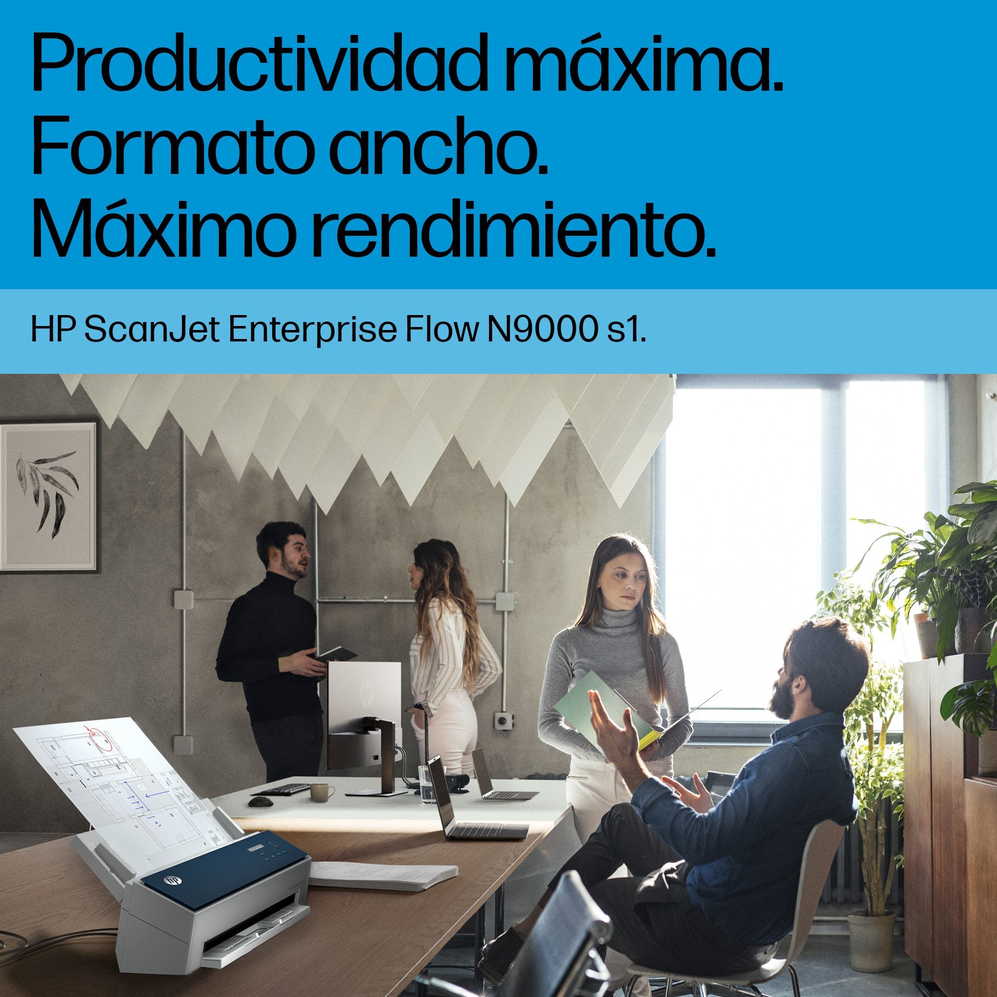 EAN 0198701400714 - HP ScanJet Enterprise Flow 9000 s1 Escáner alimentado con hojas 600 x 600 DPI A3 Azul, Blanco imagen 8