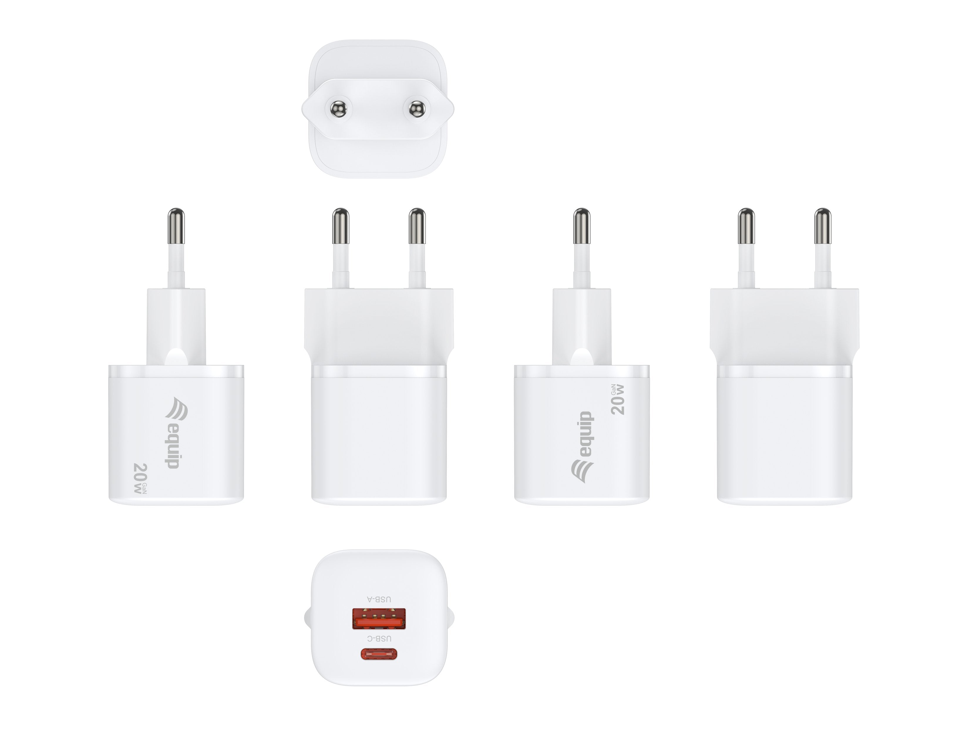 Equip Cargador 2port Usb-C Pd3.0/Usb-A Gan 25st.20w Üss Ws