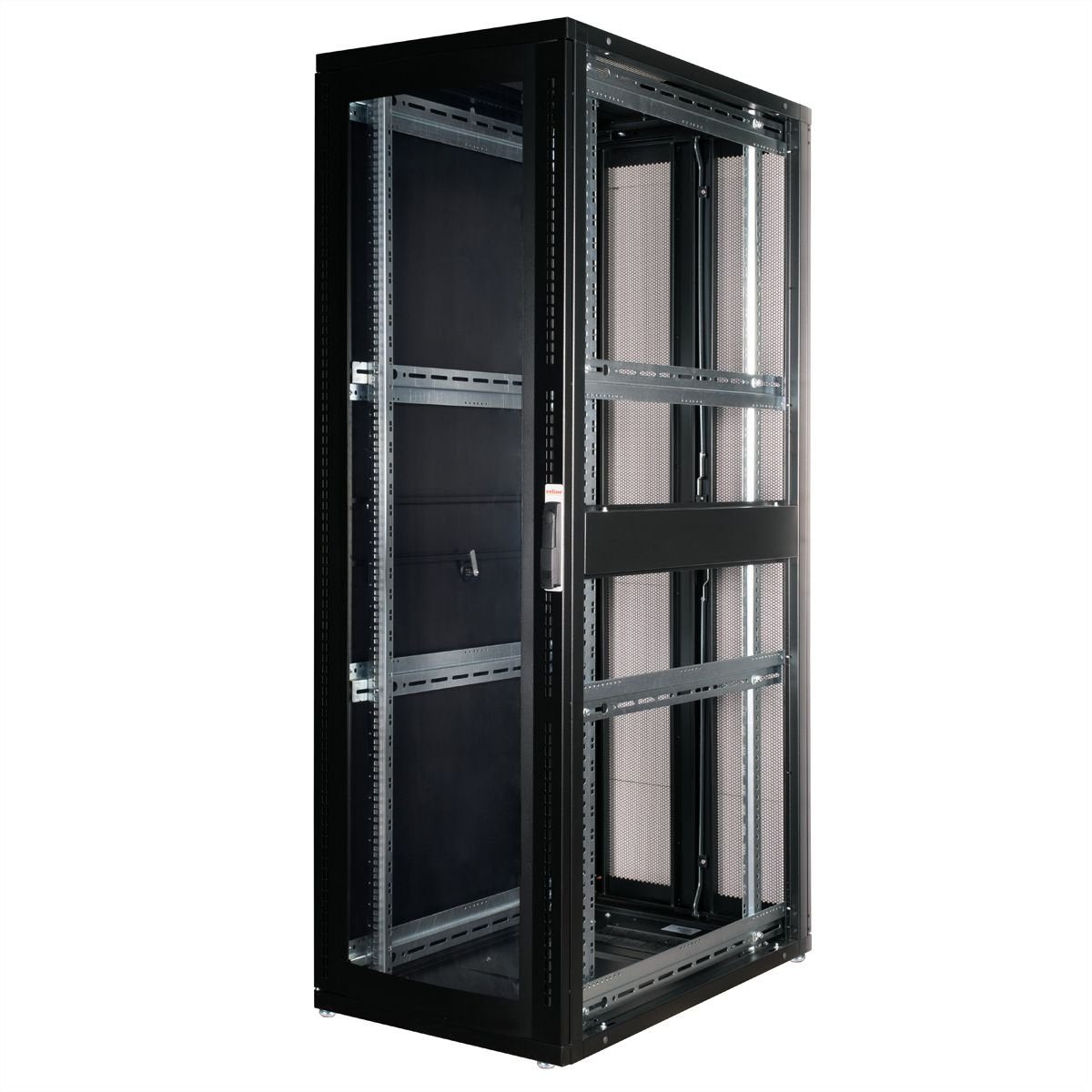 Roline 19-Zoll Serverschrank Pro 42 He, 600x1000 Bxt Schwarz Plexiglas