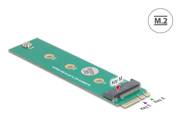 Delock Adaptador M.2 Key A+E Macho A M.2 Key M Slot