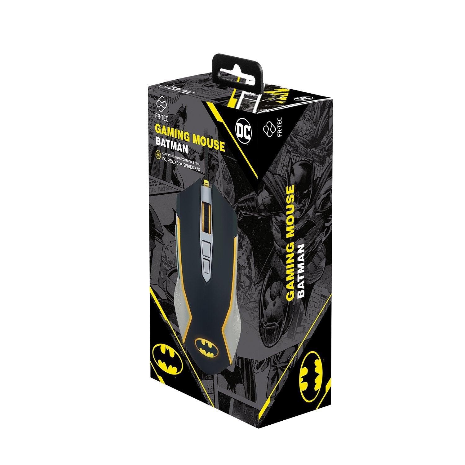 Fr-Tec Batman Raton Usb Hasta 8000dpi - Iluminacion Led Amarillo - Plug And Play - Cable Trenzado De 1.8m - Color