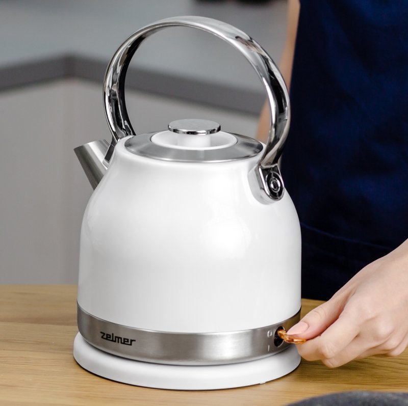 Tetera Zelmer Zck7940 Eléctrica 1,5 L 2200 W Acero Inoxidable, Blanco