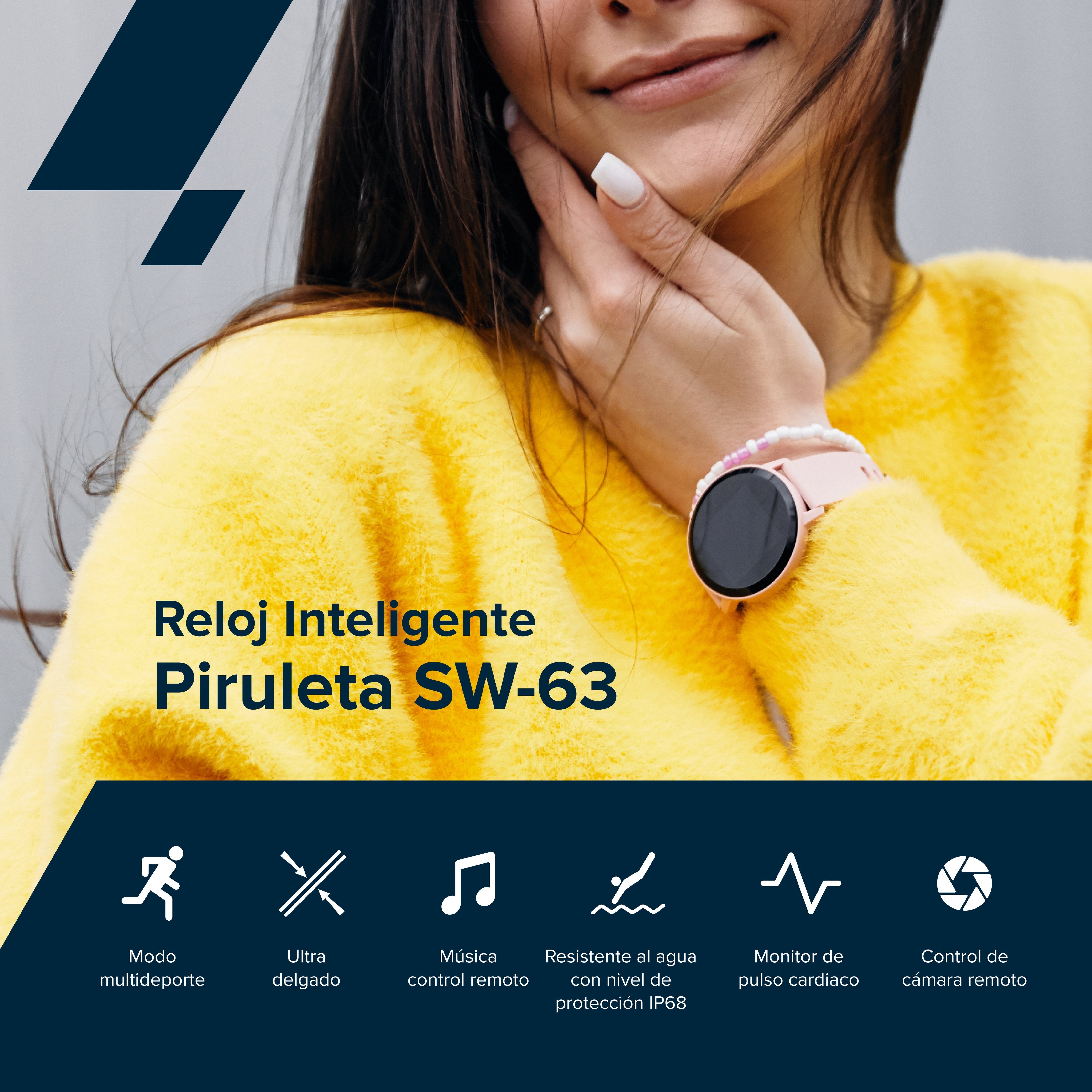 Smartwatch Lollypop Rosa Canyon Sensor Cardiaco/ Hasta 4 Dias En Standby/ Peso 35 Gramos