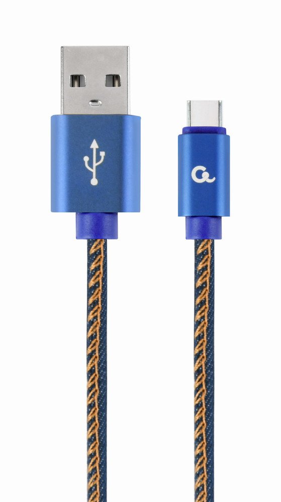 Gembird Cc-Usb2j-Amcm-1m-Bl Gembird Premium Jeans (Denim) Cable Usb Tipo C Con Conectores Metálicos, 1m, Azul