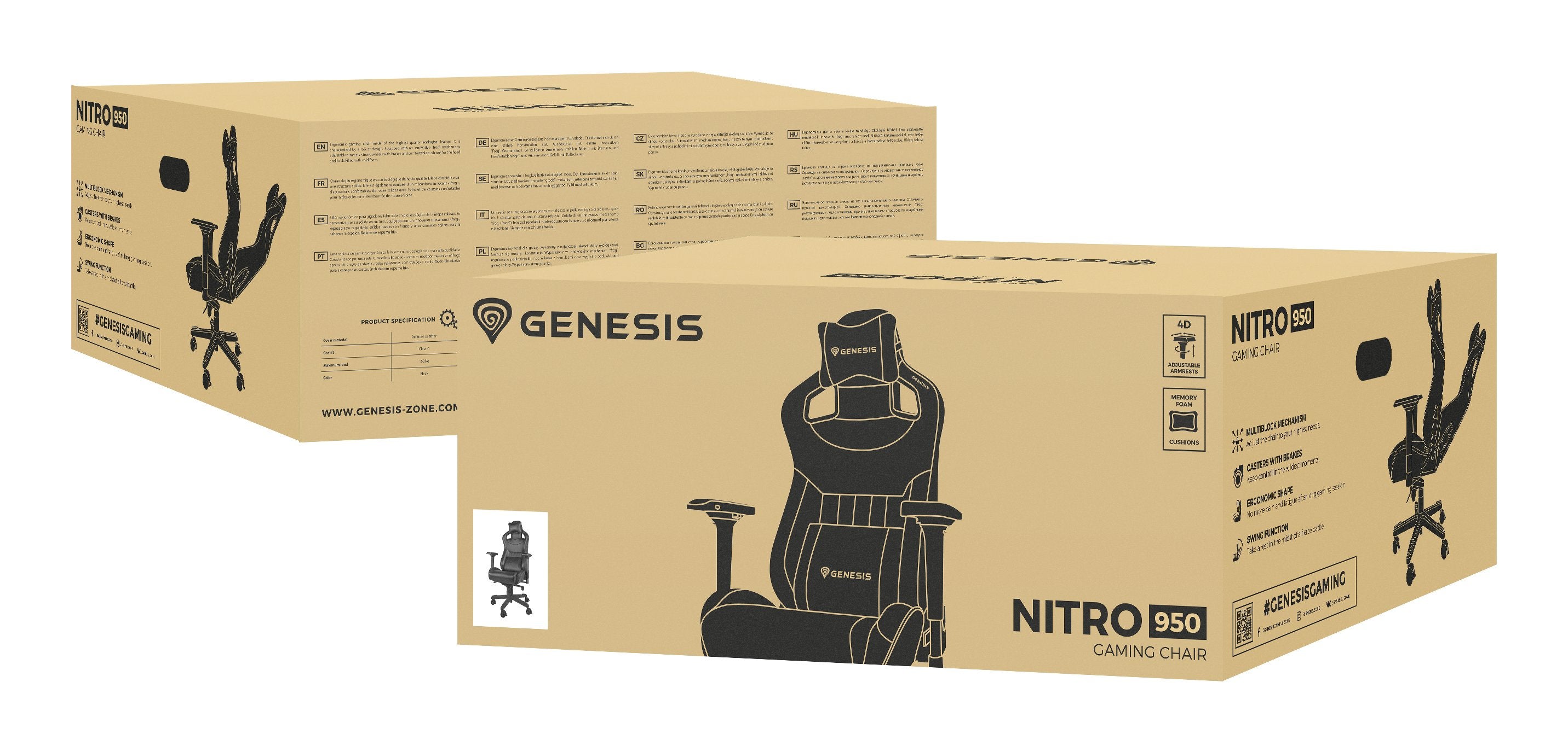 EAN 5901969417432 - GENESIS Nitro 950 Silla para videojuegos de PC Asiento acolchado Negro imagen 15