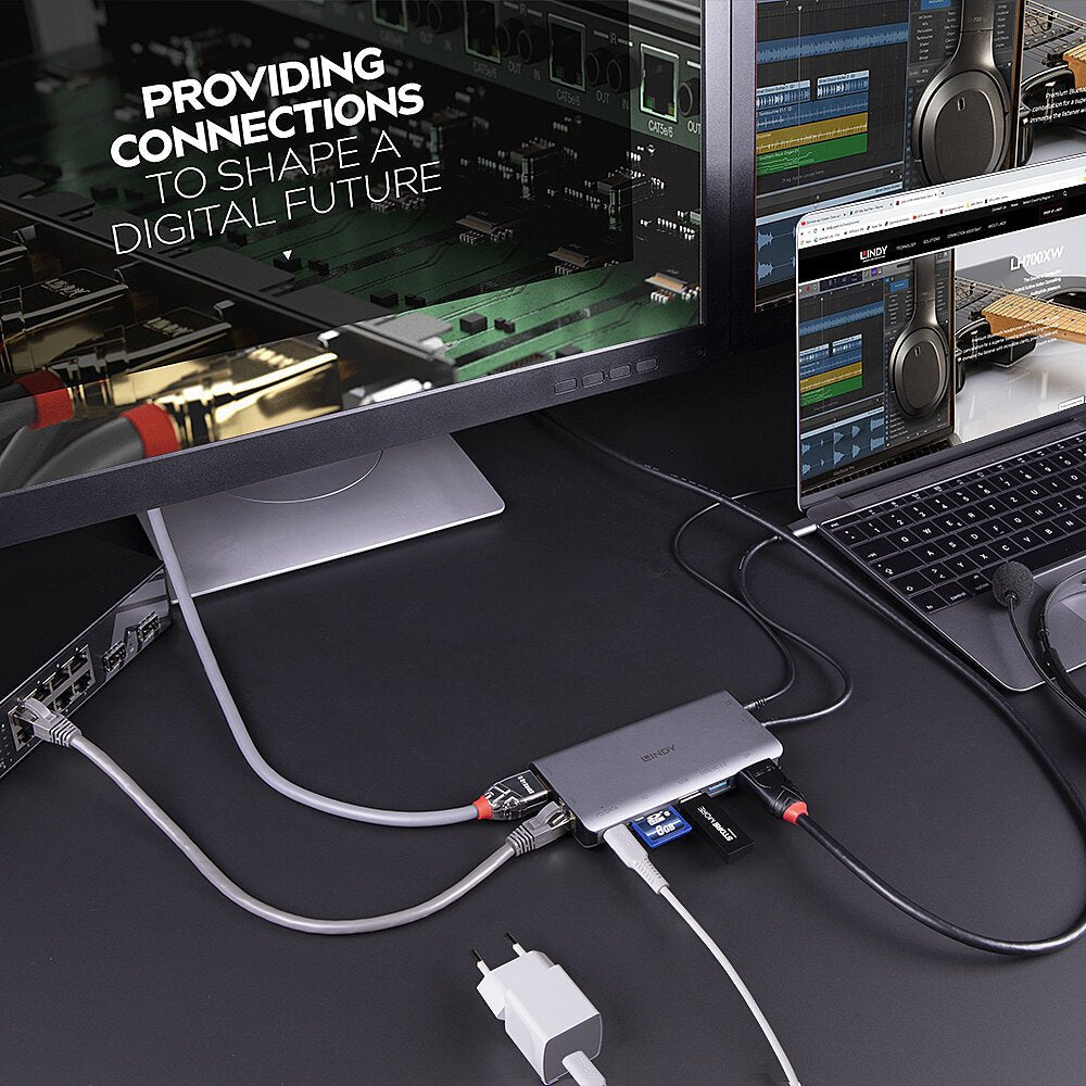 Lindy Usb 3.2 Typ C Mini Dock 4k Hdmi&Dp Pd 3.0 100w Usb 3.2