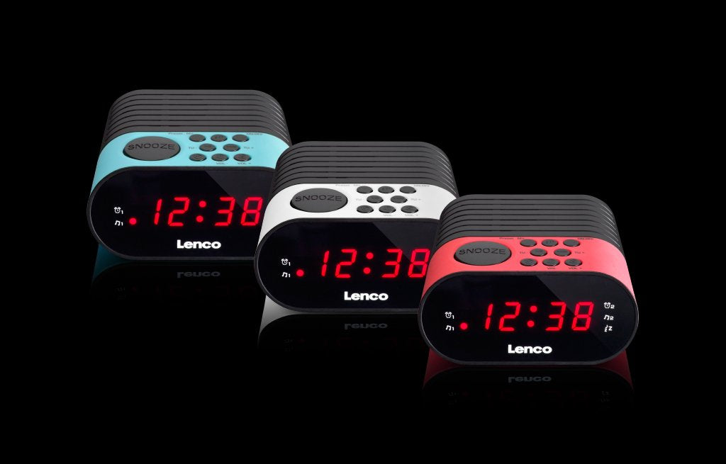 Lenco Cr-07 Radio Reloj Negro, Blanco