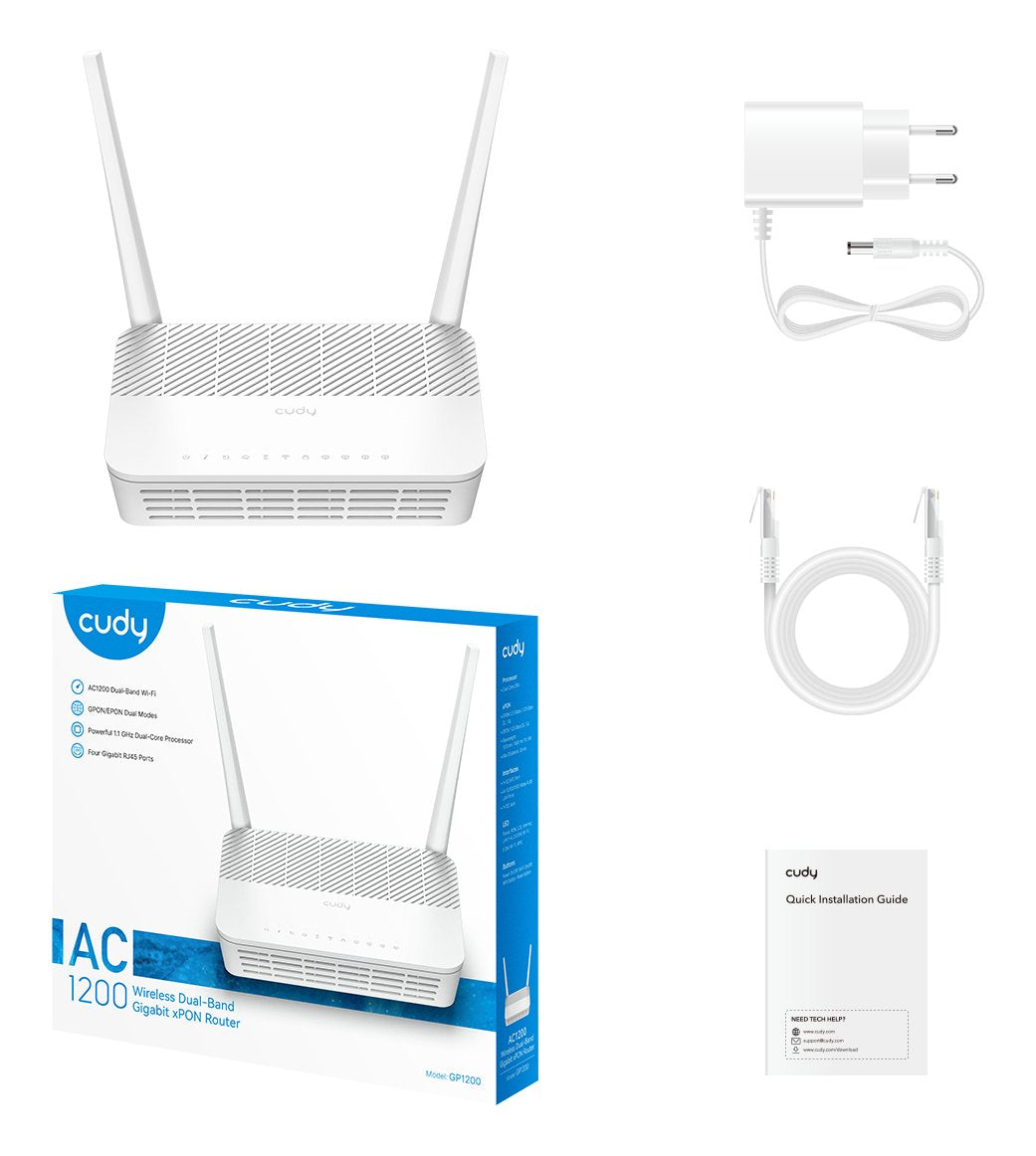 EAN 6971690793425 - Cudy GP1200 router inalámbrico Gigabit Ethernet Doble banda (2,4 GHz / 5 GHz) Blanco imagen 5