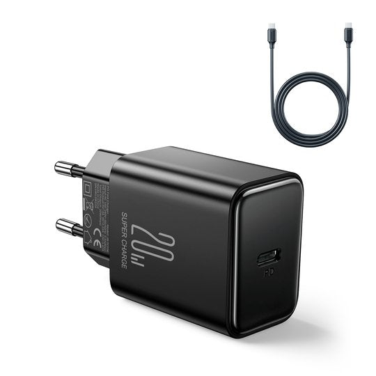 Joyroom Travel Charger Type-C, Pd 20w With Type-C To Lightning Cable, 1m, Black (Jr-Tcf06)