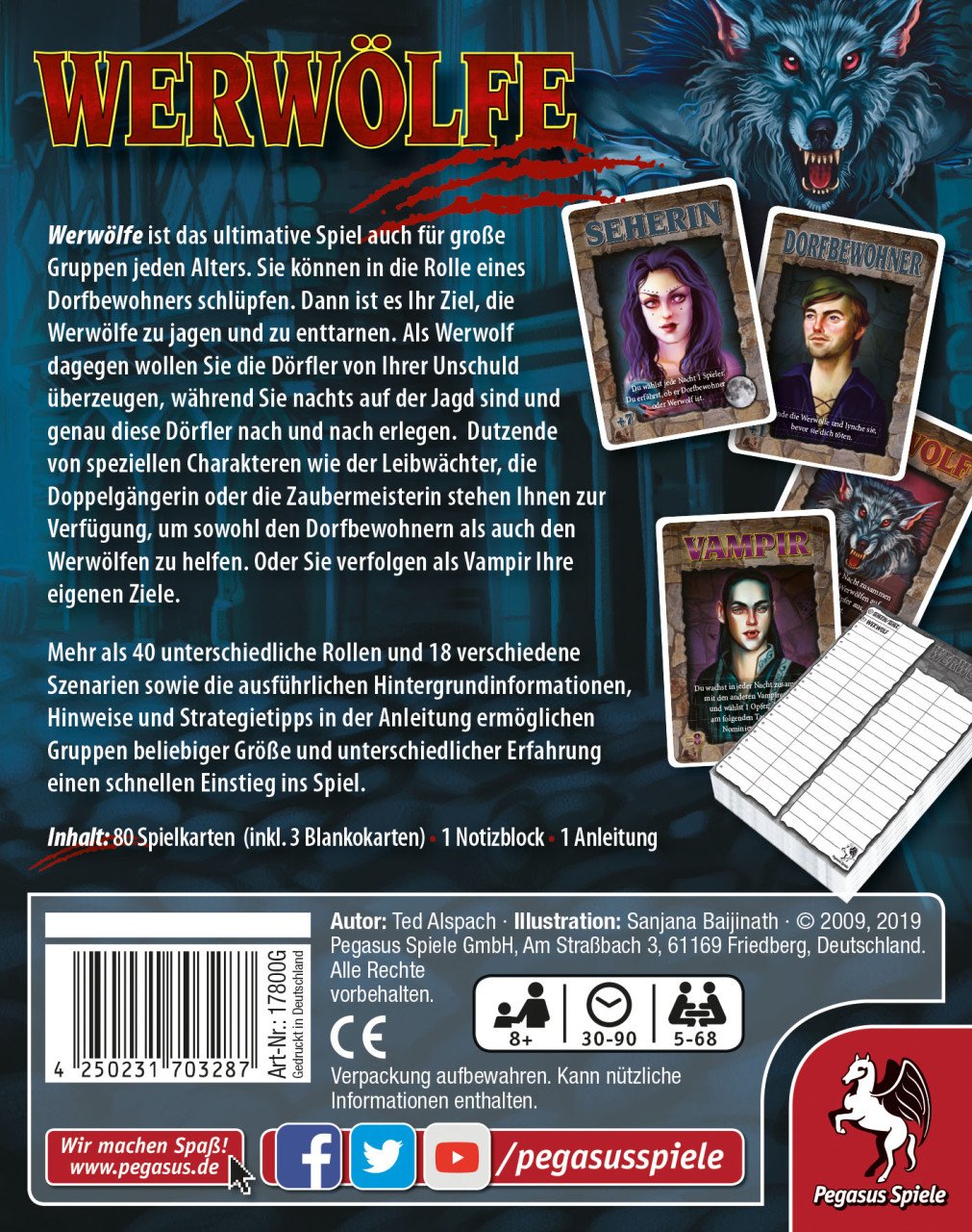 Hombres Lobo Pegaso, Juego De Cartas 17800g