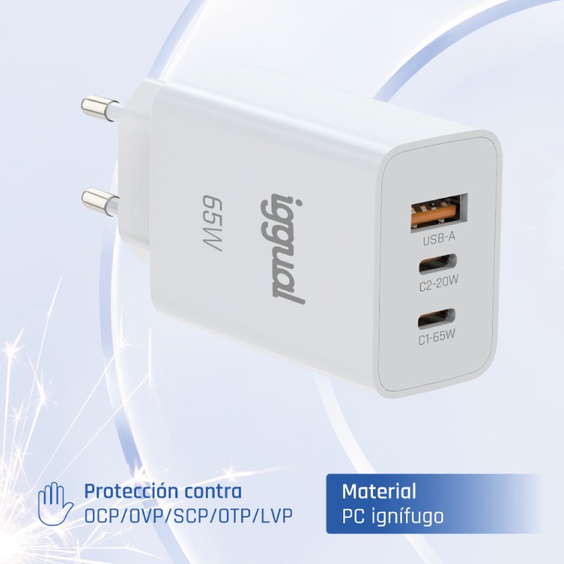 EAN 8435364320501 - iggual IGG320501 cargador de dispositivo móvil Smartphone, Teléfono móvil, Tableta Blanco Corriente alter imagen 8