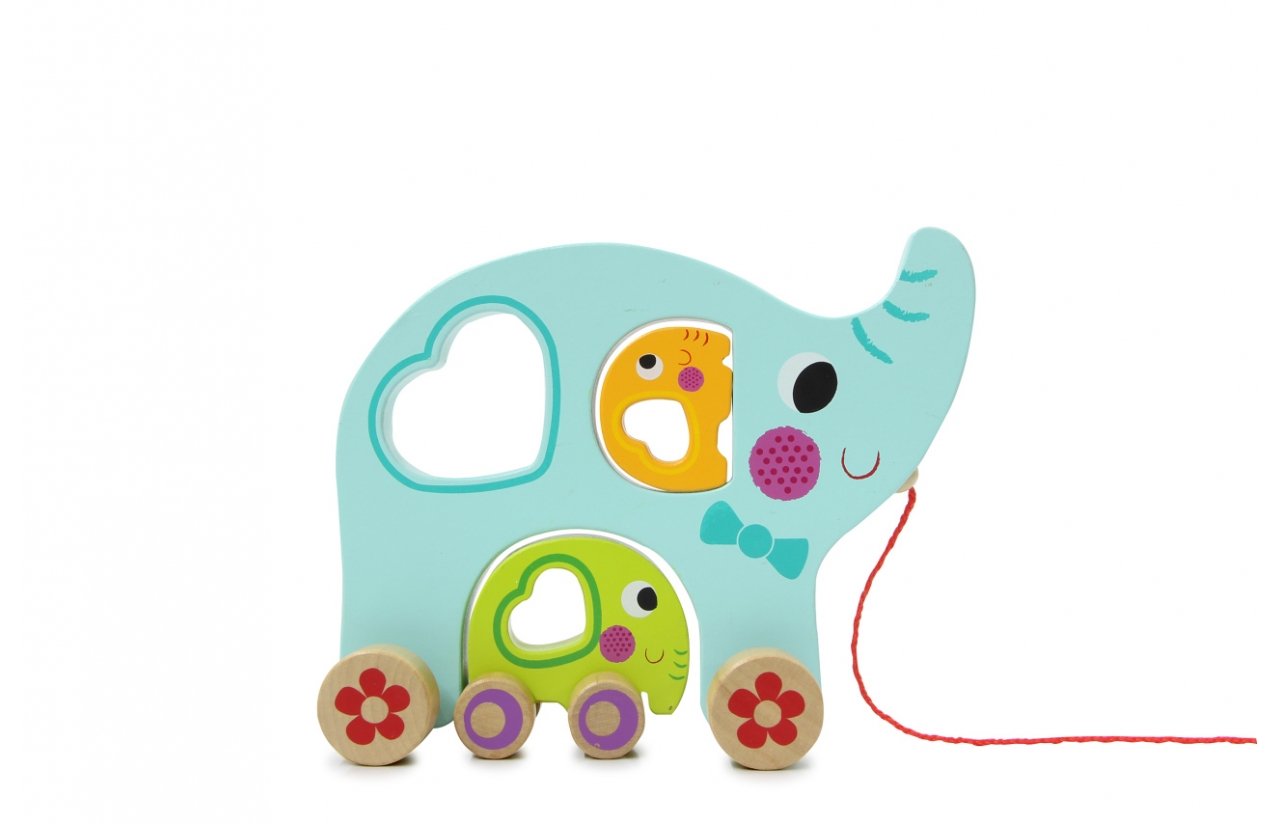 Jamara Holzspielz. Kidiwood Nachzieh-Elefantenfam. 3tlg 1,5+