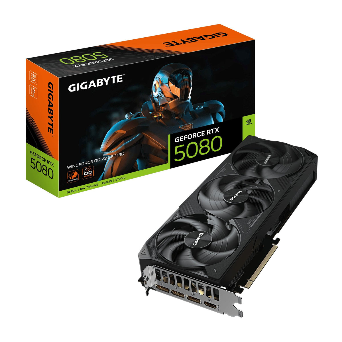 Tarjeta Grafica Graphics Card Gigabyte Nvidia Geforce Rtx 5080 2670 Mhz 16 Gb Gddr7 256 Bit Pci Express X16 5.0 Active Gv-N5080wf3ocv2-16gd