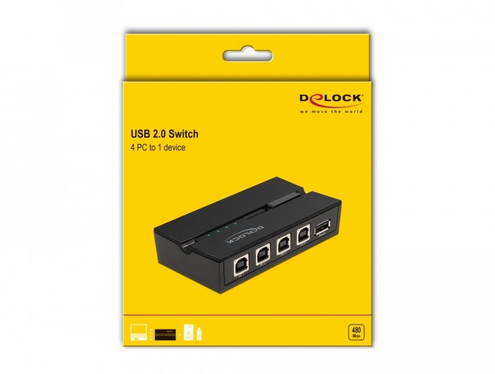 Switch Delock Usb 2.0 Para 4 Pc En 1 Dispositivo, Interruptor Usb 11493