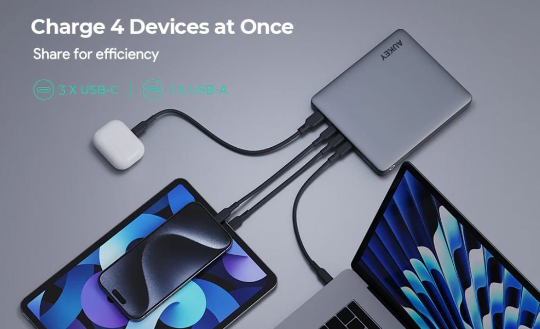 EAN 0689323786442 - AUKEY Powerbank 100W 20000mAh 3xUSB-C PD 3.0 Teléfono móvil Negro Corriente alterna, Encendedor de cigarr imagen 1