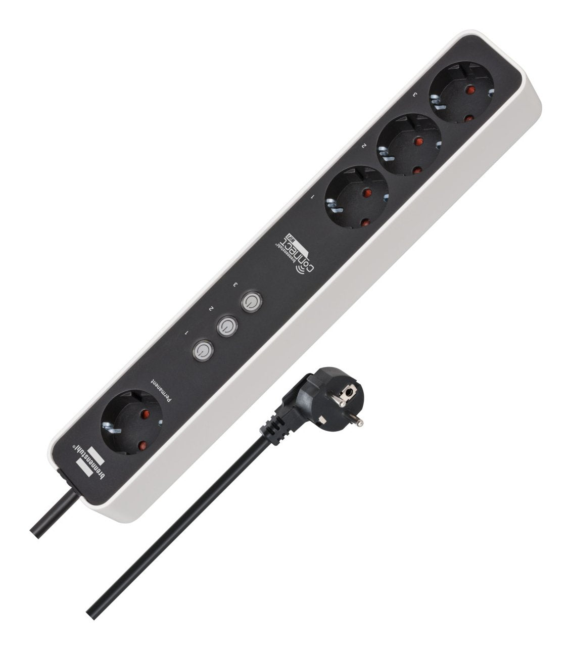 Brennensilla Connect Ecolor Wlan Steckdosenleiste 4-Fach (Blanco/Negro, 1,5 M Cable, Sprachsteuerung, Timer, App) 1153240627