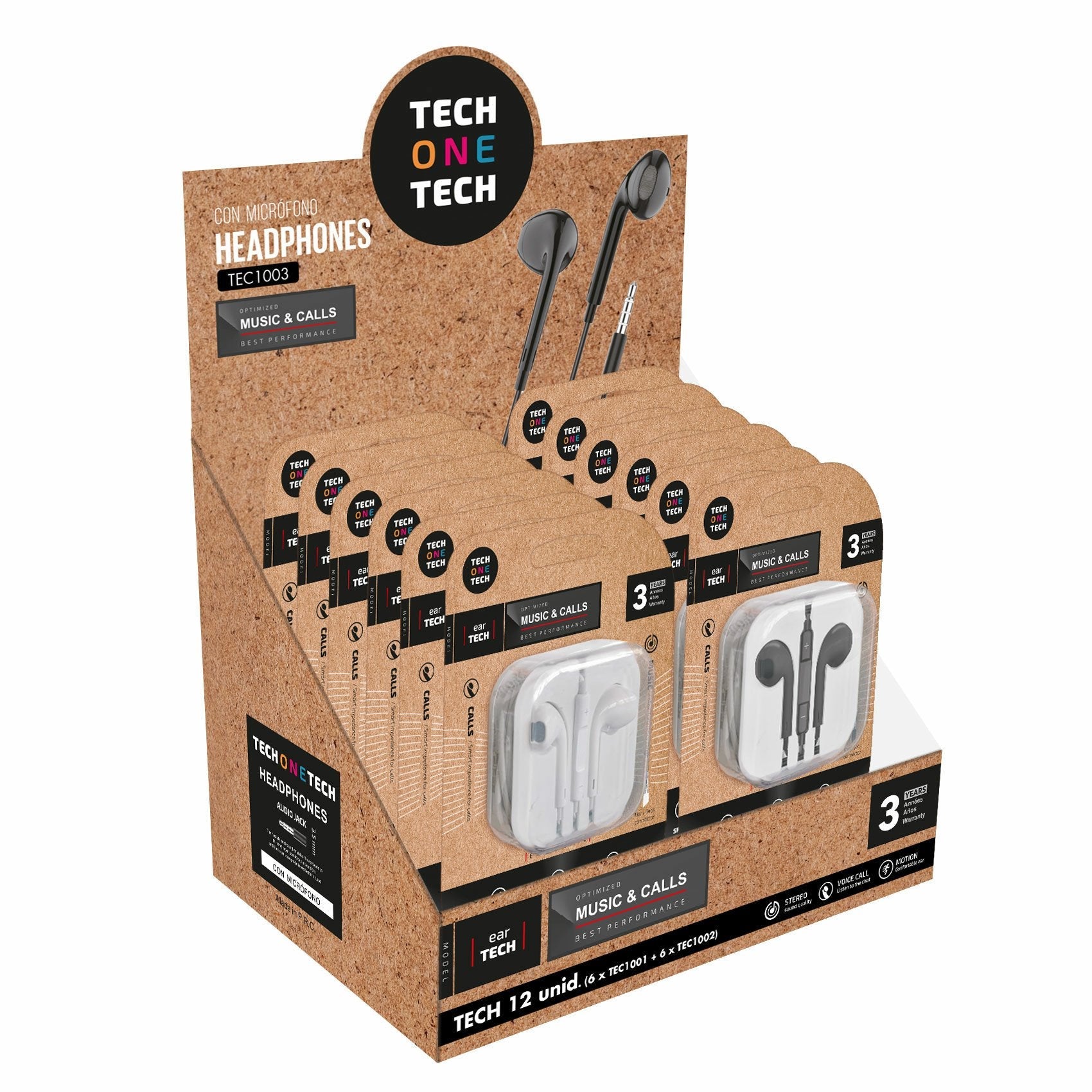 Expositor Auriculares Eartech 12 Unid Jack (6+6)