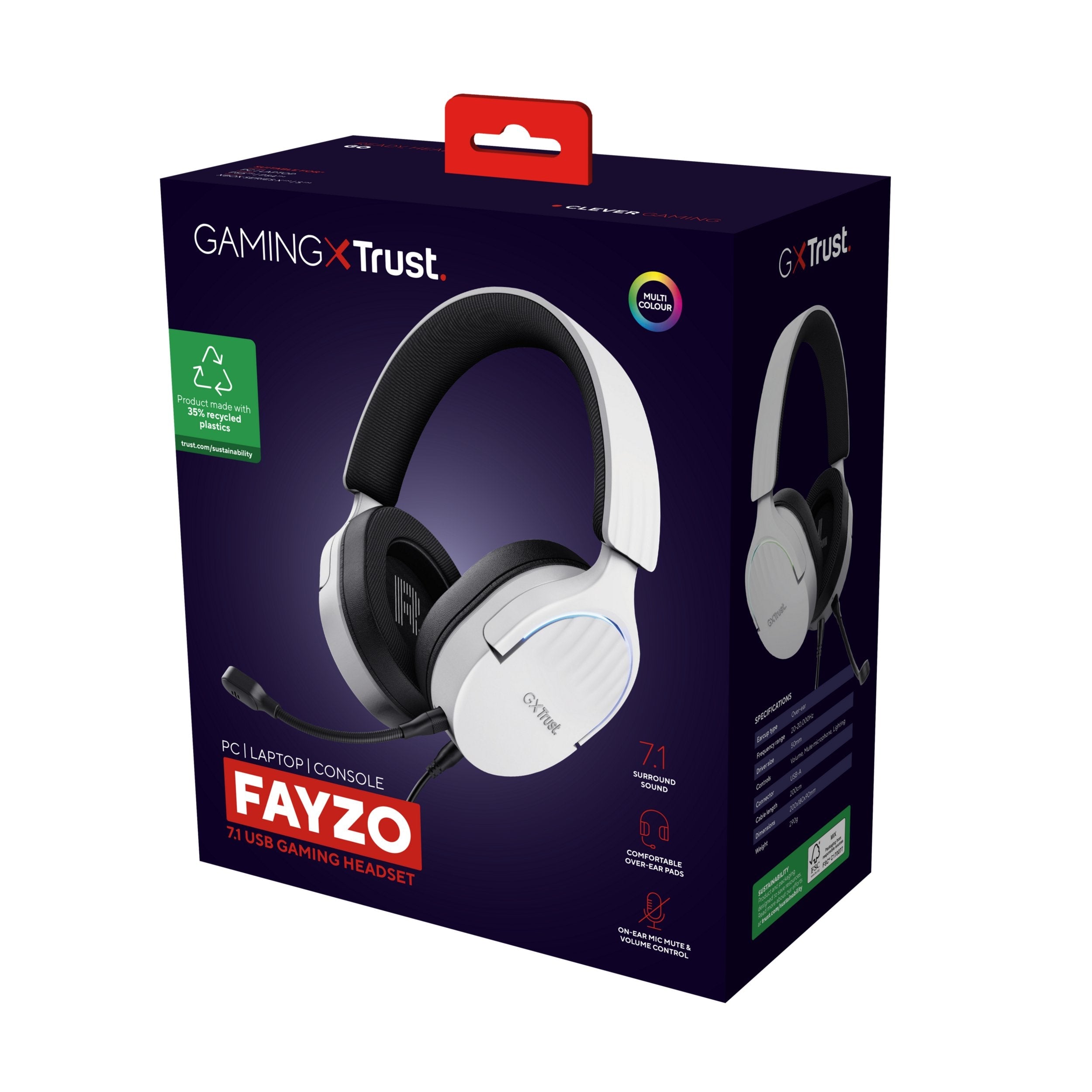 EAN 8713439253023 - Trust GXT 490 FAYZO Auriculares Alámbrico Diadema Motocicleta USB tipo A Negro, Blanco imagen 7