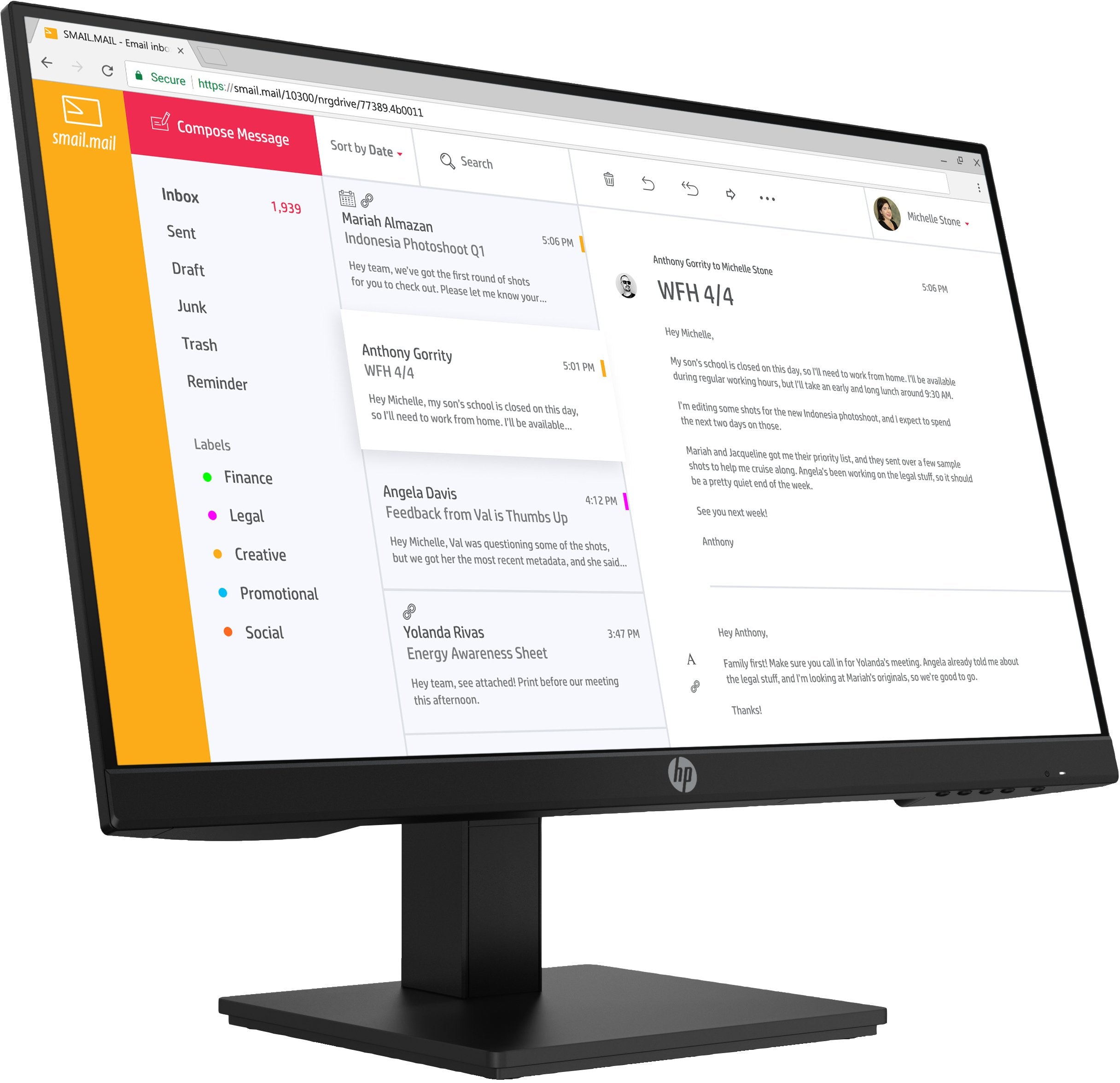 Monitor Hp 24 P24h G4 Ips 5ms, 1000:1, Hdmi, Dp, Vga,