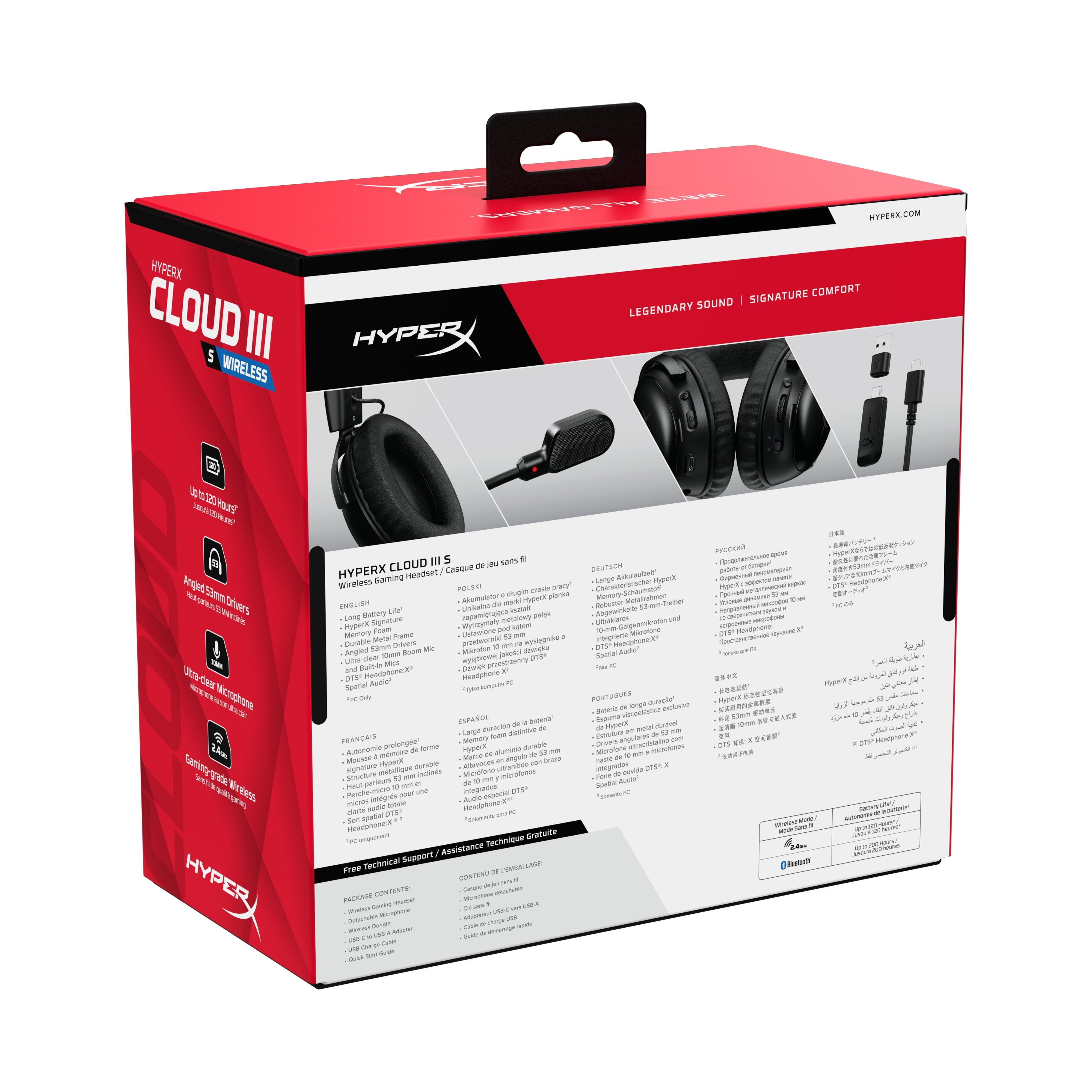 EAN 0198415435590 - HyperX Cloud III S Wireless Black Gaming Headset Inalámbrico Diadema Juego Bluetooth Negro imagen 1