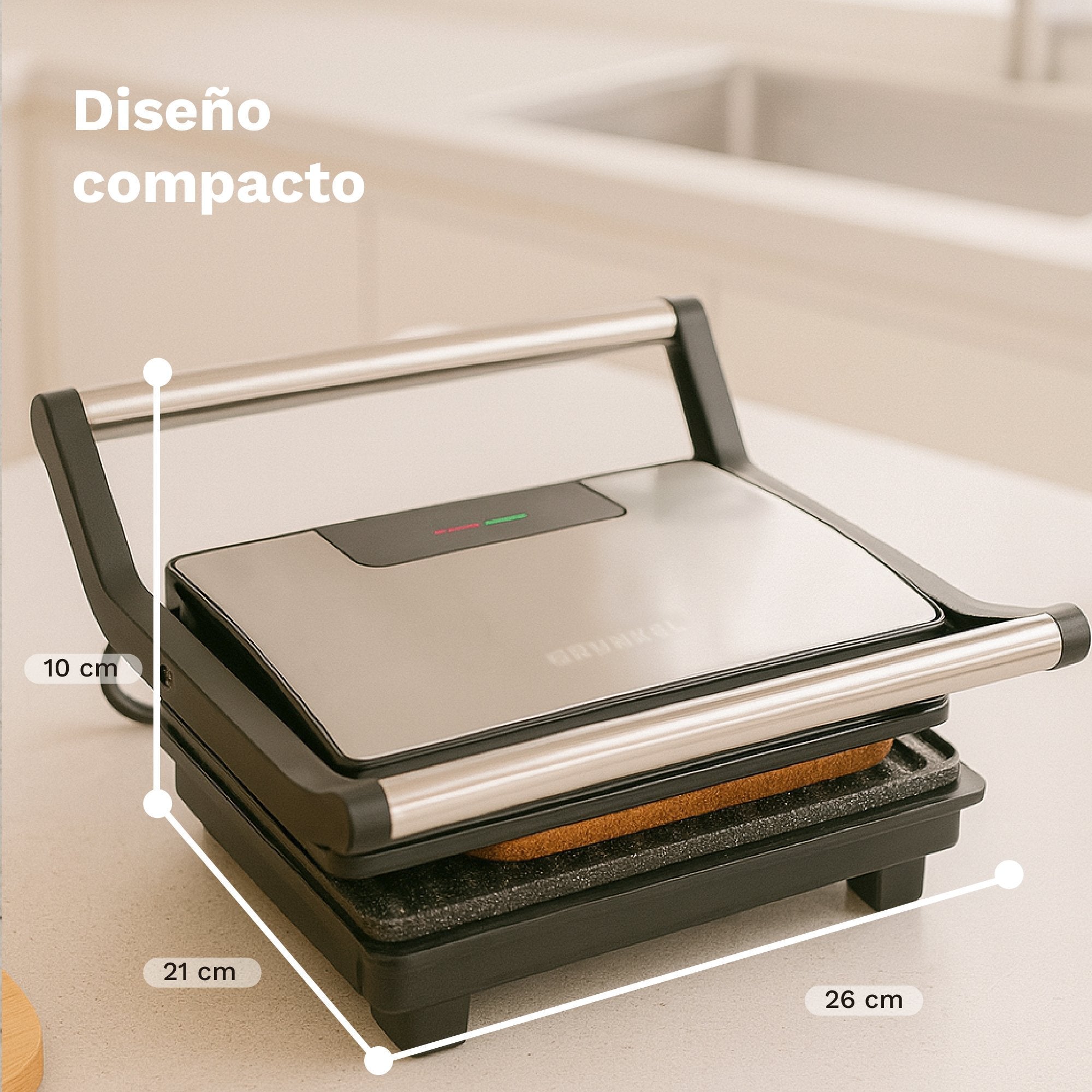 Grill Eléctrico Grunkel Grl-Marble 1000w Tamaño 230*145mm