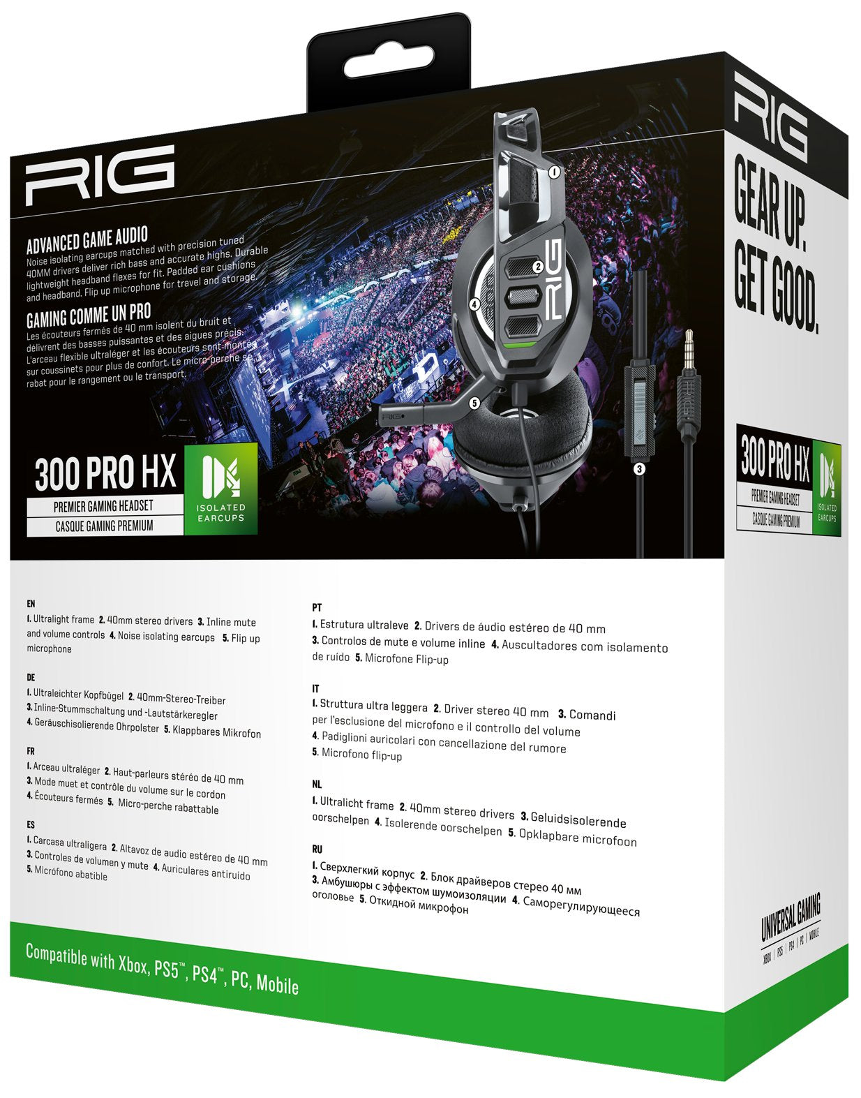 Auriculares Nacon Gaming Rig Serie 300pro Hx Para