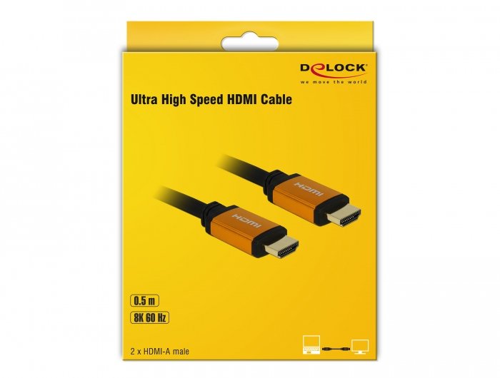 Delock Ultra High Speed Hdmi Cable 48 Gbps 8k 60 Hz 0,5 M