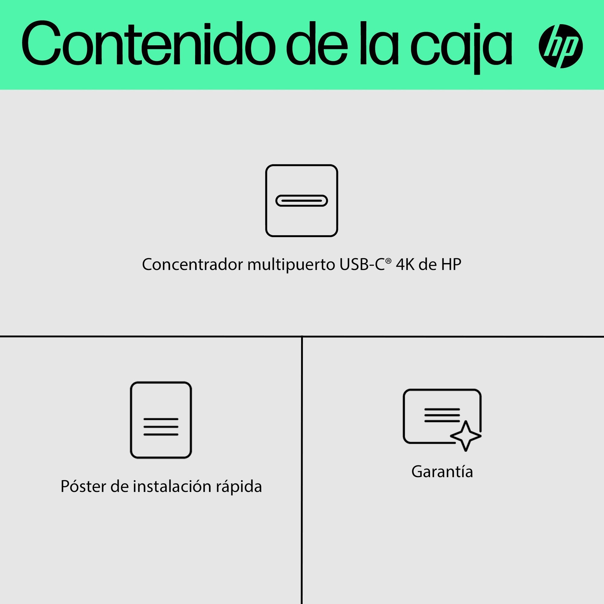 EAN 0196548906963 - HP 4K USB-C Multiport Hub USB Tipo C Negro imagen 8